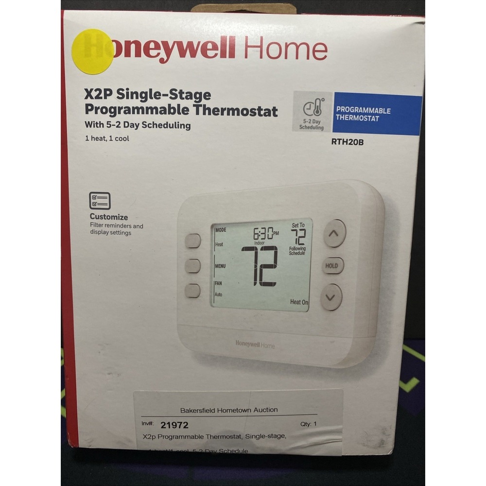 HONEYWELL - Home -X2P Single - Stage Programmable Thermostat D1